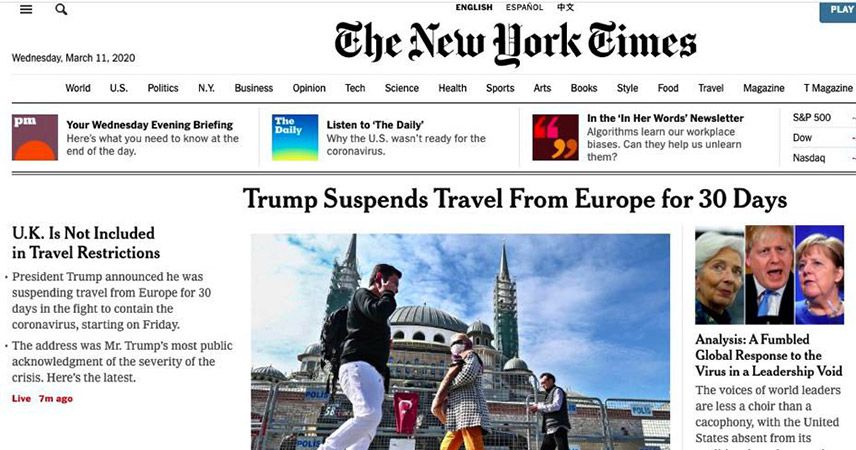 The New York Times, ABD'nin yasak listesinde Türkiye fotoğrafı kullandı