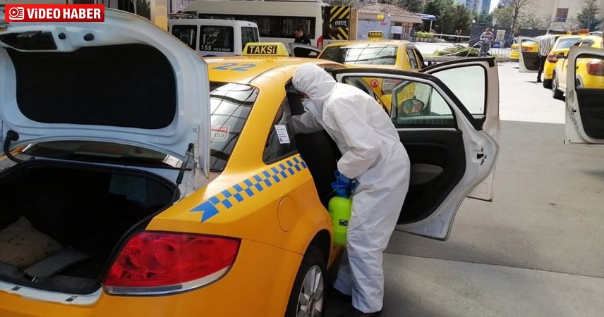 İstanbul'daki taksiciler dezenfekte kuyruğuna giriyor
