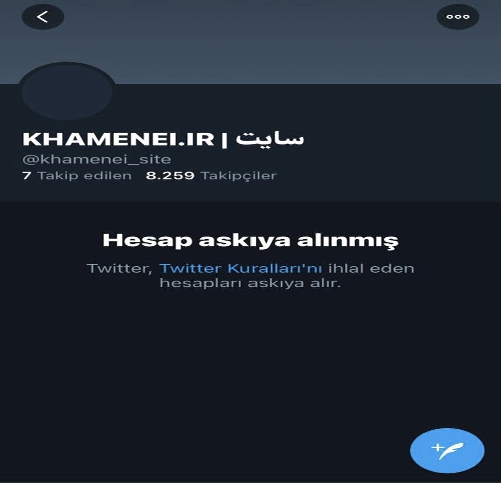 Twitter, İran Dini Lideri Hamaney’e ait hesabı askıya aldı
