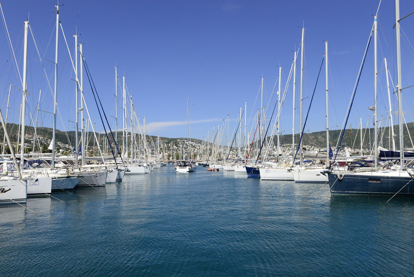 Tekneleri seyretmek zevki bize kaldı. (Fotoğraf: Milta Bodrum Marina)